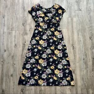 Vintage 90s Whimsy Goth Floral Dress